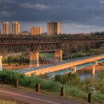 The High Level Bridge spanning the North Saskatchewan River in Edmonton