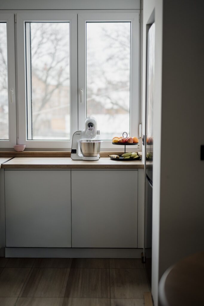 A bright home kitchen on a winter day