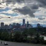 Edmonton's downtown skyline on a summer day