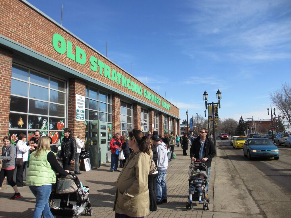 Shoppers at the Old Strathcona Farmers' Market