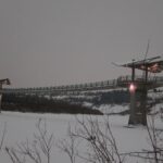 The Terwillegar Park footbridge over the North Saskatchewan River in southwest Edmonton